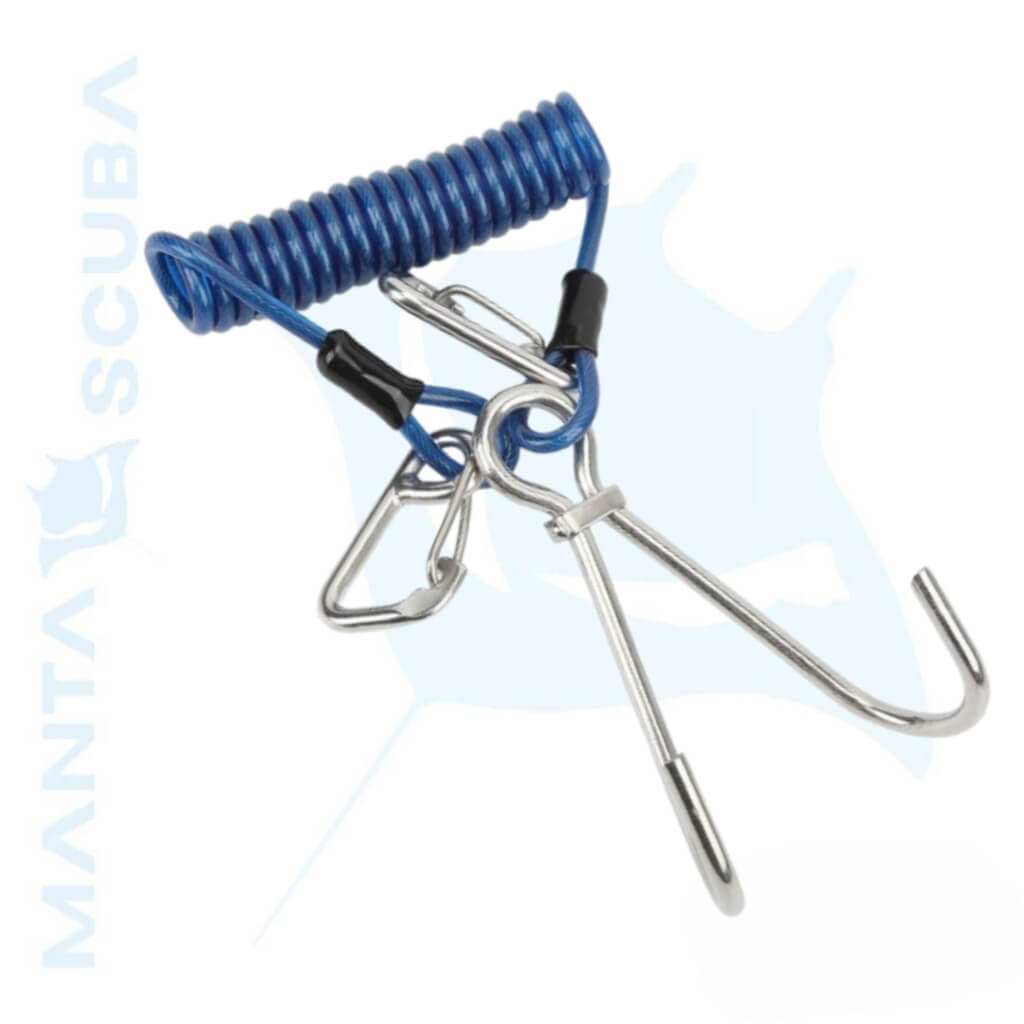 Double Hook With Spiral Coil Lanyard